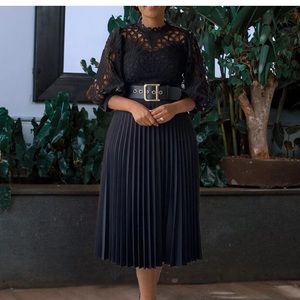 Lace hook flower elegant evening dress